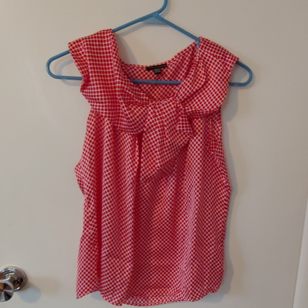 Red and White Polka Dot Blouse